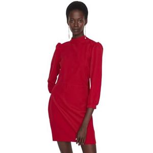 Trendyol Damesbinding van rode hals casual jurk, 36