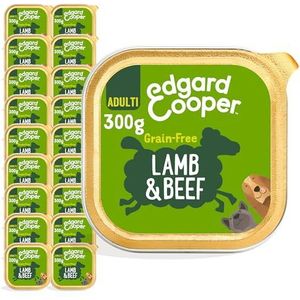 Edgard & Cooper Hondenvoer, natvoer voor honden, volwassenen, graanvrij, natuurlijk voedsel, 300 g x 18, vers lam en rundvlees, gezonde voeding, smakelijk, uitgebalanceerd, hoogwaardige eiwitten