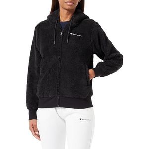 Champion Legacy American Classics W-Bonded Polar Teddy Full Zip Sweatshirt met capuchon voor dames, Zwart, M