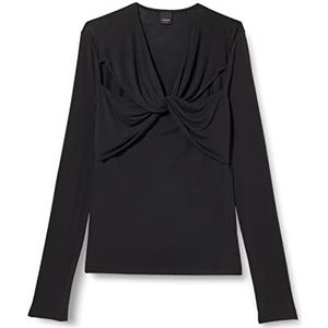 Pinko Malleable Jersey Shirt Modal lange mouwen zonder hals voor dames, Z99_Zwart Sedan, XXS
