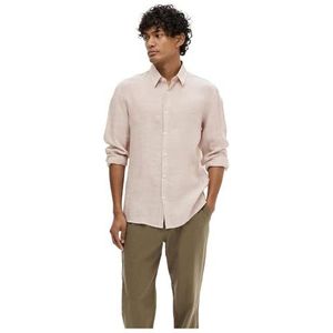 SELETED HOMME Heren Slhregkylian Linnen Shirt Ls Classic Noos shirt met lange mouwen, Pure kasjmier, L