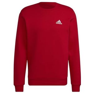 adidas Heren Essentials Fleece Sweatshirt, XL Tall 2"" Scarlet/Wit