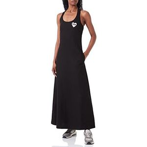 Love Moschino Lange damesjurk met gekruiste schouderbandjes, zwart, 38, zwart, 38