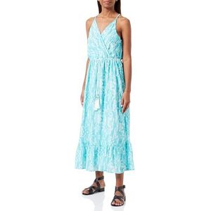 aleva Dames midi-jurk met batikprint 19323234-AL04, turquoise, M, turquoise, M