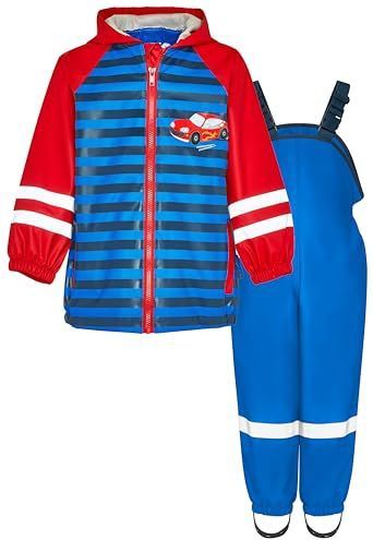 Playshoes - Regenpak - Blauw - Tweedelig - Waterdicht - Racewagen