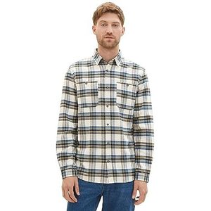 TOM TAILOR Herenhemd, 32275 - Off White Kleurrijke Check, XXL