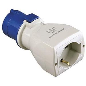 POLY POOL, PP0648X CEE-adapter, 3-polig, met IEC309-stekker, groot 16 A en Schuko P40 pluristandaard standaard, Italiaans en Duits, adapter industrieel stopcontact, Made in Italy, 1 stuk