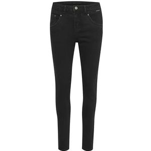 Cream Dames Jeans Skinny Shape Fit Midrise Waist Volledige Lengte Five Zakken Dames, Black Fade, 24W