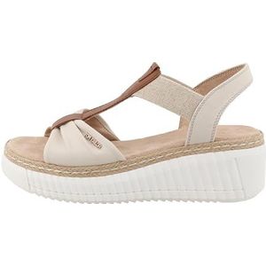 Sandaal - Color-Blocking - Imitatieleer - T-strap - Middelhoge Hak