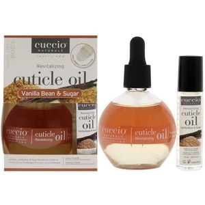 Cuccio Naturale Revitalizing Cuticle Oil Duo Pack - Vanilla Bean & Sugar - 73ml (2.5oz) & 10ml Roll-on