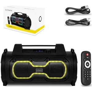 Overmax Soundbeat Box draagbare bluetooth-luidspreker 5.1, draadloos luidsprekervermogen 50 W, karaoke-functie, FM-radio, batterij 3600 mAh, tot 8 uur gebruiksduur