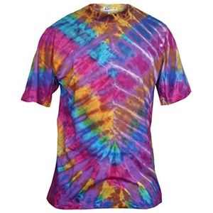 Ezhippie Tie Dye T-shirts voor heren, lichtgewicht katoenen festival hippie tops, 15, M