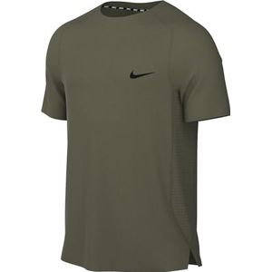 Nike Heren M Nk Df Flex Rep Ss Top, Medium Olive/Zwart, FN2979-222, XS