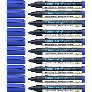Schneider Maxx 290 marker (voor whiteboards en flipcharts, lijndikte: 2-3 mm) verpakking van 10 blauw