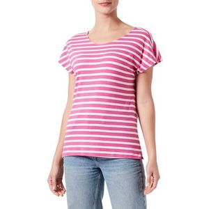 ONLMAY Life S/S Open Back TOP Box JRS, Raspberry Rose/Stripes: cloud Dancer (Dina), M