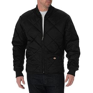 Dickies Waterbestendige Diamond gewatteerde nylon jas voor heren, Zwart, XL