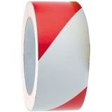 plakband, wit/rood, 50 m, 33 mm