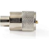 PL259-Connector - Recht - Male - Vernikkeld - 75 Ohm - Soldeer - Diameter kabelinvoer: 6.0 mm - Metaal - Zilver - 25 Stuks - Envelop