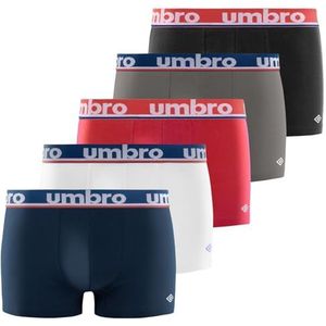 Umbro Herenonderbroek, 100% katoen, boxershorts voor heren, duurzaam, natuurlijk (5 stuks), Klasse 5, S