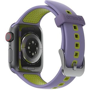 OtterBox horlogeband voor de hele dag voor Apple Watch Series 9/8/7/6/SE 2e gen/SE 1e gen/5/4/3 - 38mm/40mm/41mm, vervangende duurzame, zachte siliconen band voor Apple Watch, Purper/Groen