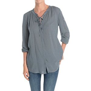 Esprit Regular Fit blouse voor dames van zijdeachtige kwaliteit met ruitmotief