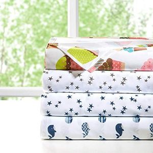 MI ZONE Bedrukte Sheet Set, Volledig, Blauw