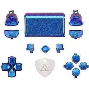 eXtremeRate D-pad R1 L1 R2 L2 Trigger Touchpad Actie Home Share Opties Knoppen voor ps4 Controller, Chameleon Paars Blauw Volledige set knoppen Reparatiesets voor ps4 Slim Pro CUH-ZCT2 Controller