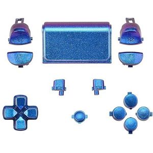 eXtremeRate D-pad R1 L1 R2 L2 Trigger Touchpad Actie Home Share Opties Knoppen voor ps4 Controller, Chameleon Paars Blauw Volledige set knoppen Reparatiesets voor ps4 Slim Pro CUH-ZCT2 Controller