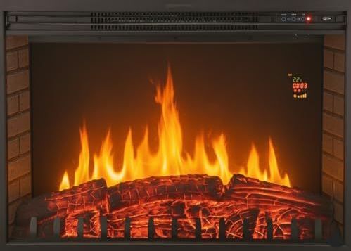 Chemin'Arte - OXFORD XL - Inbouw Elektrische Haard - Zwart Staal - 76 cm met LED vlam-effect
