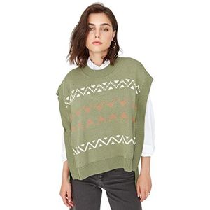 TRENDYOL Dames TWOAW23SV00024/Yeşil Sweater, groen, L, groen, L