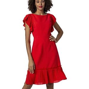 APART Fashion Damesjurk met volants jurk, per pak rood (rood rood), 42 (Fabrikant maat: 42), rood (rood rood), 42