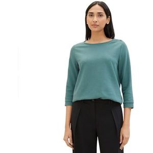 TOM TAILOR Damesshirt met lange mouwen met strikdetail aan de zoom, 10697 - zeedennengroen, XS
