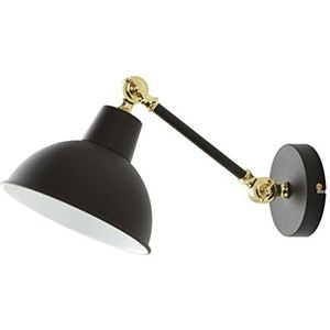 Zumaline APUS Dome wandlamp, mat zwart, goud, wit, 1x E27