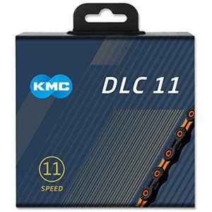 KMC Unisex zwart/oranje DLC 11 ketting, 1/2"" x 11/128