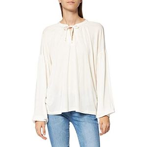 TOM TAILOR mine to five Dames Shirt met lange mouwen van lyocell 1027715, 24019 - Soft Powder Beige, L