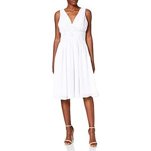 Astrapahl Cocktailjurk voor dames, nekhouder, knielengte, wit (wit), 34