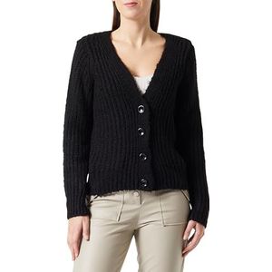 Trendyol Rechte lange mouwen voor dames, regular gebreid vest, cardigan sweater, zwart, L