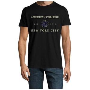 American College T-shirt, zwart, maat L, Zwart, L