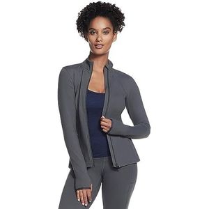 Skechers Dames Gowalk Mesh Jacket Cardigan Sweater, Asfalt, XS