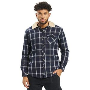 Urban Classics Sherpa Lined Shirt voor heren, jeansjack, navy/wht, S