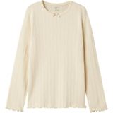 Name It Blouse - Rib - NkfNolea - Perkament m. Pointelle - Name It - 7-8 jaar (122-128) - Shirts