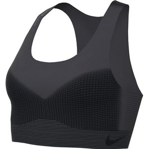 Nike Swoosh Flyknit Sportbeha voor dames, ongevoerd, met sterke ondersteuning voor beha, zwart/dark smoke grey/photon dust, 62-64 EU