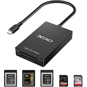 Rocketed C Type XQD / SD kaartlezer Dual Slot geheugenkaartlezer, compatibel met Sony G / M serie, Lexar USB Mark Card, SD-kaart / SDHC kaart voor Windows/Mac OS
