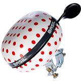 Basil fietsbel Big Bell Polkadot wit/rood, 80 mm