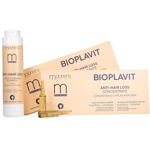Maurens, Anti-valverpakking, placenta en vitaminen, 2 x ampullen, concentraat, anti-valversterking, cadeau, shampoo, 24 x 10 ml ampullen en 400 ml fles.