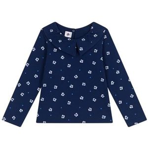 Petit Bateau T-shirt met lange mouwen voor meisjes, blauw/multico, 3 Jaren