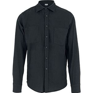 URBAN CLASSICS Heren flanellen overhemd met lange mouwen casual lang overhemd met knopen voor heren, normale pasvorm, flanel katoen, verkrijgbaar in verschillende kleuren, maten: XS - 5XL,