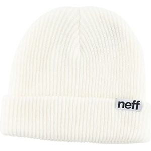 Neff Unisex Fold Beanie Hoed-Wit, One Size