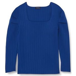 Trendyol Damesblouse met rechte lange mouwen, getailleerd in plussize, Donkerblauw, XXL grote maten