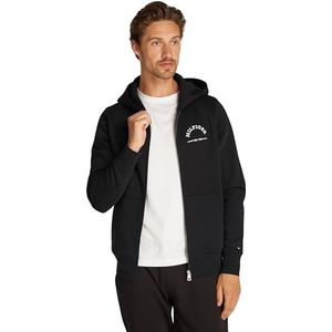 Tommy Hilfiger Hoodie met rits voor heren, Zwart, XS